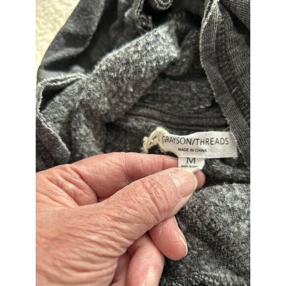 Grayson Threads Vintage Feel Lightweight Heather Gray Hoodie Top Size M - Picture 4 of 7